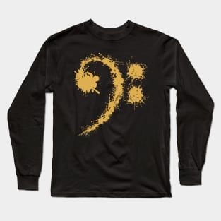 Bass Clef Yellow - Cool Funny Music Lovers Gift Long Sleeve T-Shirt